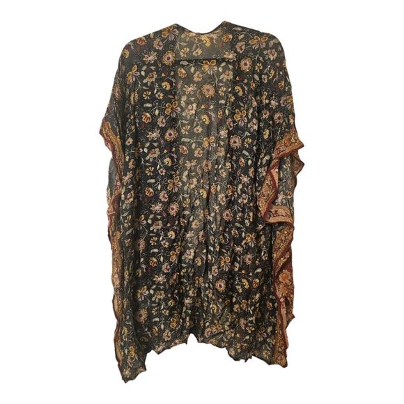 SOFT SURROUNDINGS Kimono Kaftan Blouse Embellished Beach Coverup Tunic Top -OSFM - Picture 2 of 7